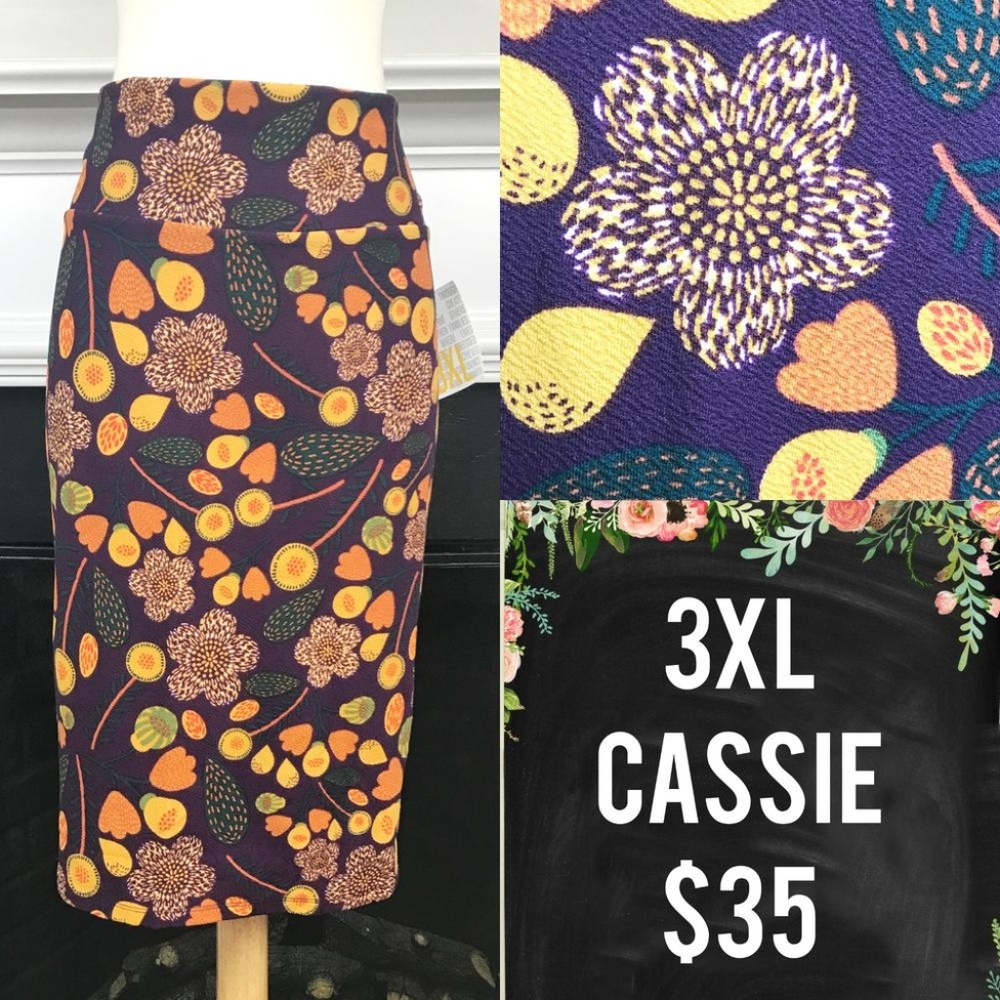 LuLaRoe Cassie Pencil Skirt NWT 3XL Floral